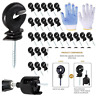 Xx012 50 Pcs Black Electric Fence Insulator Screw-in Ring