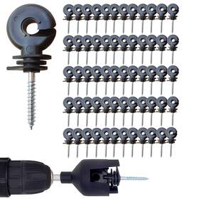 Aochenly Azl0024 60pcs Electric Fence Insulator Screw-in Ring Wood Post
