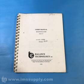 166100 Balance Technology Benchtop Balancer Users Manual Usip
