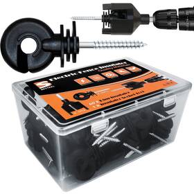 Besteel Bs025 60 Pcs Black Electric Fence Insulators Screw-in Insulator Ring 60pcs