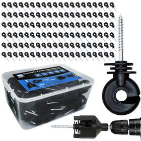 Besteel Bs026 120 Pcs Black Electric Fence Insulators Screw-in Insulator Ring 120pcs