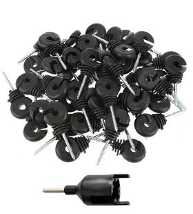Hh003 Brand Sedmoon 100pcs Electric Fence Insulator Screw-in Ring Post Wood