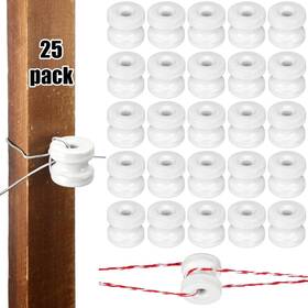 Dui-silifine-17 Brand Silifine 25 Pcs Wp36 Corner Post Ceramic Fence Insulator Electric White Circular