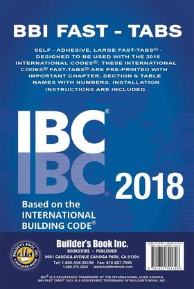 Builders Book Inc. 1622701720 2018 International Building Code Ibc Fast Tabs Building