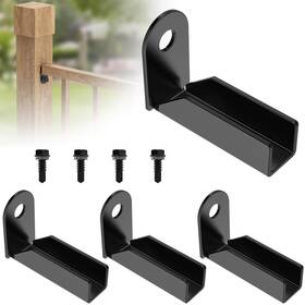 Famiron S95b 4 Pcs Fence Mounting Bracket For 1 Inch X Square Rails Carbon Pieces Black