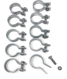 Fencesmart4u 615284178057 10 Pack Brace Bands With Bolts And Nuts For Chain Link 1-5/8 Inch Silver