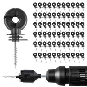 Hxsemayig Hx-25618 60pcs Electric Fence Insulator Screw Ring Post Wood Post