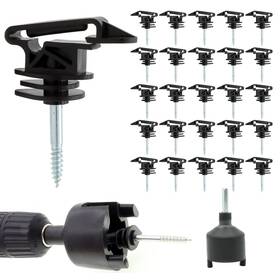 Jbtoziuy Ins050-b-25pcs Zhuantou 25 Pcs Electric Fence Screw-in Tape Insulators Wood Post Poly
