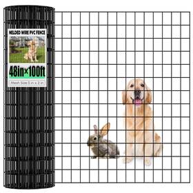 Jotesnew 48100 Garden Fence Black Pvc Coated Welded Wire Fencing 48 Inch X 100ft