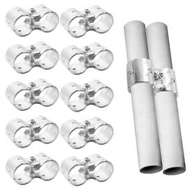 Joyhuatrade 2025042446a3 10 Set Dog Kennel Panel Clamps Chain Link Fence With Silver