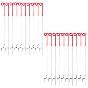 Larnorje Zr109 20 Pack 41inch Pig Tail Step-in Fence Posts Temporary Metal Stakes For