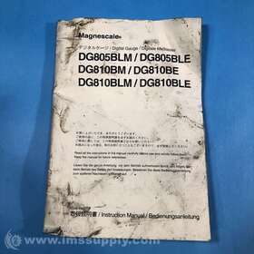1959988 Magnescale Co Dg805/dg810 Series Instruction Manual Usip