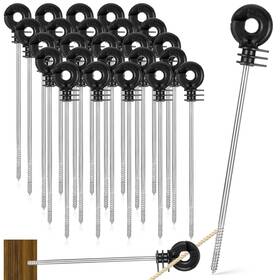 Mekueeex Am556505 1 25 Pcs Electric Fence Wire Insulator Stand Off Screw In Black