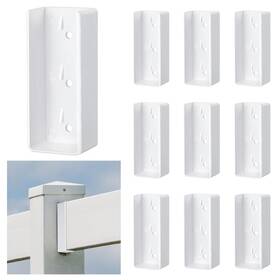 Nuanchu Hl-nuanchu-5212 10 Pcs Vinyl Fence Brackets White Rail 1.5 Inch X5.5