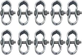 Plutreas 757603823177 Chain Link Fence Panel Clamps 1-3/8 Inch Dog Kennel Silver