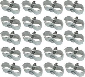 Plutreas 757603823184 Chain Link Fence Panel Clamps 1-3/8 Inch Dog Kennel Silver