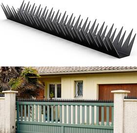 Qzxrkeji 0088877001 Anti Climb Fence Spikes Metal For 6pcs Total Length 94.4 Inches Black