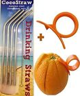 Rawnori 4 Stainless Steel Straws Free Cleaning Brush Citrus Peeler Fun Handy El 851307002170