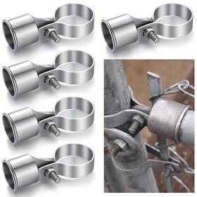 Shimeyao Ri-shimeyao-2176 5 Pack Chain Link Rail End Assembly 1-7/8 Inch Centre Brace Band Silver