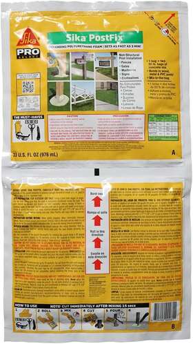 483503 Store Postfix Fence Post Mix Mix-in-the-bag Expanding Foam For Supporting Non-structu