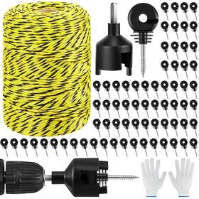 Sweetude Kou-sweetude-185 660 Feet Electric Fence Polywire And 100 Pcs Fence