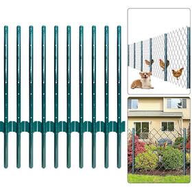 Post001 Thealyn Fence Posts 3 Feet Pack Of 10 Metal Poles U Post Sturdy Green