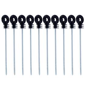 Tighall Ars0687 10pcs Long Electric Fence Insulator Screw-in Black And Silver
