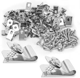 Tottist T12-0 120 Pcs Fence Wire Clamps Stainless Steel Fencing Mounting X120 Silver