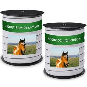 Wowangce Hmy-wowangce-0133 2 Pcs Poly Tapes For Electric Fence Horse 500ft X 2in White