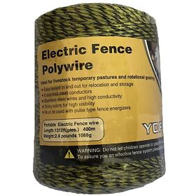 We004 Ycferesy Electric Fence Polywire 1312 Feet 400 Meter 6 Stainless Steel