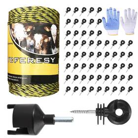 Ycferesy Yc20050 Upgraded Electric Fence Poly Wire 656 Feet Wire/50 Insulator