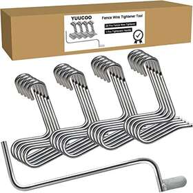 Yuucoo 758211624897 20 Pcs Fence Wire Tightener Tool With Tighteners Handle Stainless Steel Barbed