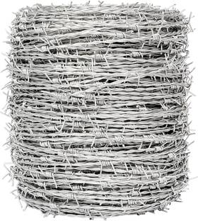 Yxjsto 740727285921 Real Barbed Wire 1320ft 4 Point Roll 18 - 400m Silver