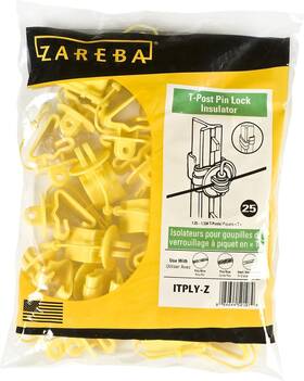 Zareba 084644501079 Itply-z Pin-lock T-post Insulator 25 Per Bag Yelllow Pack