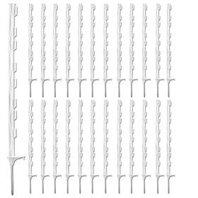 Zoiut Slp120w-25p 25 Pack Electric Fence Posts 48 Inch/4ft Step-in Plastic White