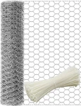 Toypopor Chicken Wire 16'' X 396''(40CM 33FT/10M +100TIES, Anti-rust-silver. Fixed Price $17.16.
