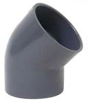 Plastic Supply PVCED04 45 Degree Elbow, In Duct Dia, Type Pvc, 7-1/8". Fixed Price $63.00.
