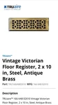 Truaire 2" X 10" Vintage Victorian Design Floor Register Cover (antique Brass). Fixed Price $19.99.