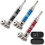 ( 3PACK ) 4.3" Long Metal Lay Flat Tobacco Smoking Hand Pipes With Caps Lid. Fixed Price $11.19.