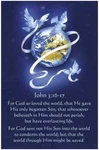 John 3:16-17 Christian Art Print Poster, Inspirational Bible Scripture Verse. Fixed Price $11.95.