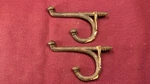 Lot Of 2 Antique Cast Iron Double Acorn Hat Coat Hook Screw Back. Fixed Price $24.50.