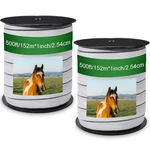 Wowangce 2 Rolls X Inch Electric Fence Polytape 1IN, White. Fixed Price $63.58.