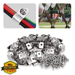 Sptchapn Fence Wire Clamps, Stainless Steel, With Screws, 50 Pcs. Fixed Price $20.00.
