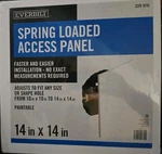 229 976 Everbilt 14X14" Adjustable Spring Loaded Plastic Access Panel New. Fixed Price $23.99.