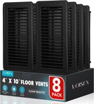 8 Pack 4X10 Floor Register Vent Covers Black Steel Adjustable Airflow. Fixed Price $69.99.
