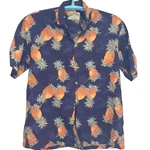 Paradise Found Bean Shirt Men Blue Pineapple Hawaiian Luau Rockabilly Beach. Fixed Price $23.20.