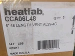 Heatfab CCA06L48 6" Inch Stainless Steel Boiler Flue/vent Pipe 4FT 48". Fixed Price $325.00.