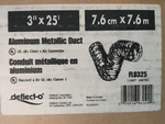 Deflecto FL0325 Pure Aluminum, Multi-layered Flexible Metallic Duct 3". Fixed Price $27.00.