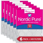 16X20X1 (15 1/2X19 1/2) Nordic Pure Tru Mini Pleat Merv 11 Air Filters Pack. Fixed Price $57.99.