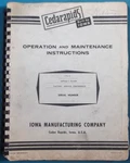 Terex Cedarapids Bituminous Asphalt Paver Operation & Maintenance Manual. Fixed Price $39.99.